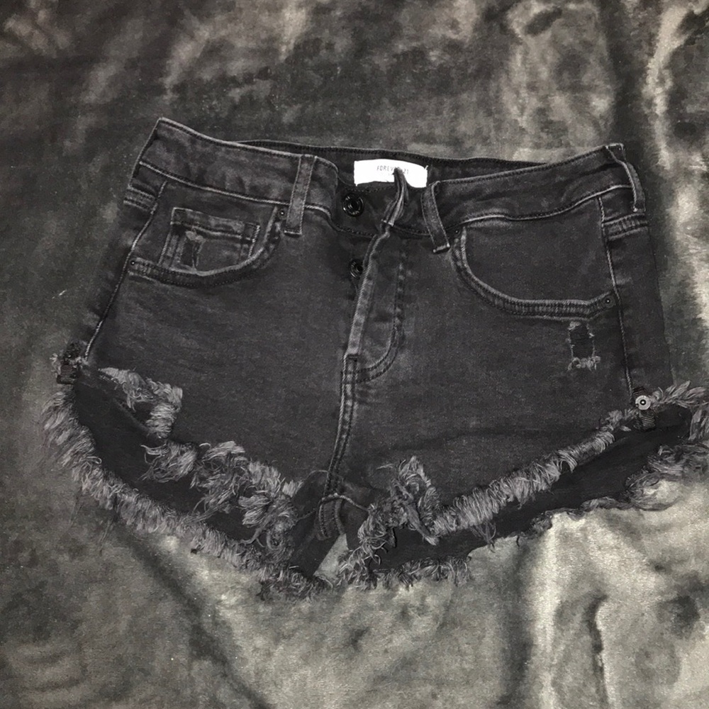 Black cut off shorts